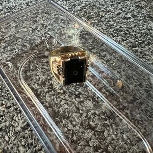 Gold Ring with Black Stone Ring